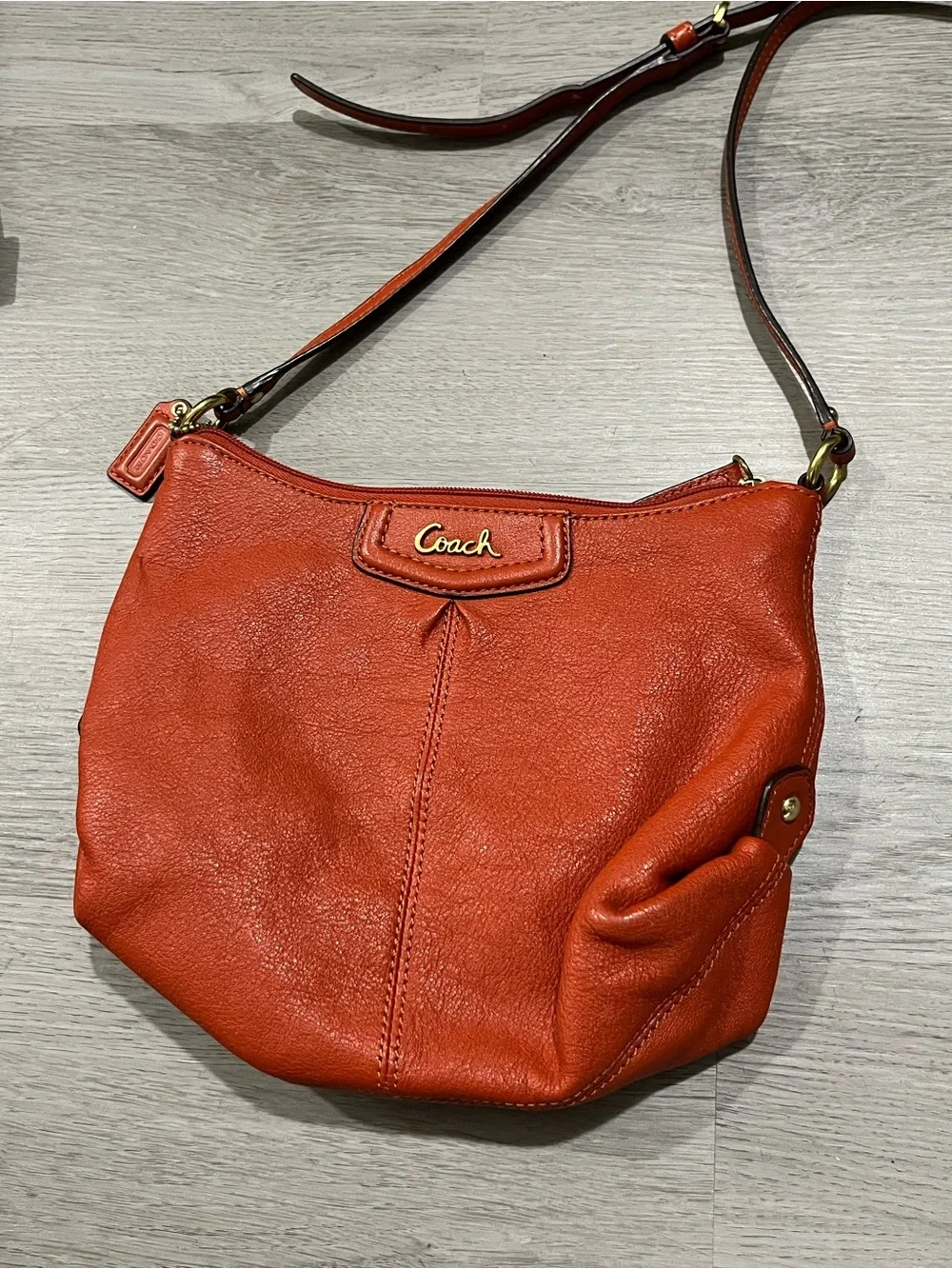 Coach Leather Crossbody Bag in Orange